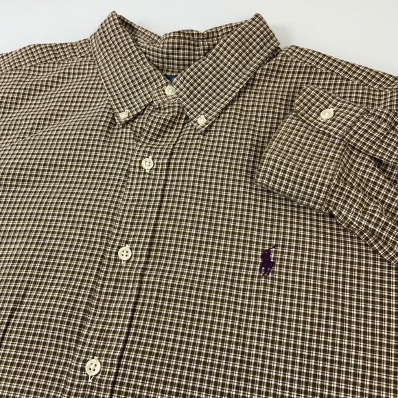 Ralph Lauren Other - Ralph Lauren Mens XXL Brown Gingham Button Down Shirt Excellent Classic Fit Pony